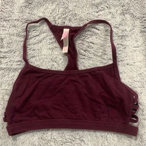 Pink - Razor Back Bralette Maroon
